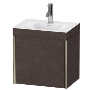 Duravit XViu vanity unit XV4631OB172C 45x33.3cm, 2000 door, right, 2000 tap hole, matt champagne, Rahmen C, brushed dark oak