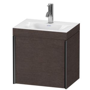 Duravit XViu vanity unit XV4631OB272C 45x33.3cm, 2000 door, right, 2000 tap hole, matt black, Rahmen C, brushed dark oak