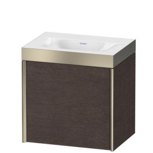 XViu Duravit vasque XV4630NB172P 45x33,3cm, 2000 , gauche, sans trou pour robinet, champagne mat, Cadres P, chêne foncé brossé