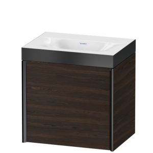 XViu Duravit vasque XV4630NB269P 45x33,3cm, 2000 , gauche, sans trou pour robinetterie, noir mat, Cadres P, noyer brossé