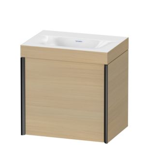Duravit XViu vanity unit XV4630NB271C 45x33.3cm, 2000 door, left, without tap hole, matt black, Rahmen C, Mediterranean oak