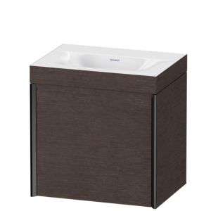 XViu Duravit vasque XV4630NB272C 45x33,3cm, 2000 , gauche, sans trou pour robinet, noir mat, Cadres C, chêne foncé brossé