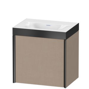 XViu Duravit vasque XV4630NB275P 45x33,3cm, 2000 , gauche, sans trou pour robinet, noir mat, Cadres P, lin