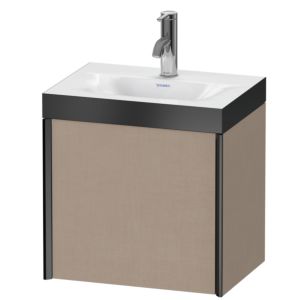 Duravit XViu Waschtisch-Unterschrank XV4630OB275P 45x33,3cm, 1 Tür, links, 1 Hahnloch, schwarz matt, Rahmen P, leinen