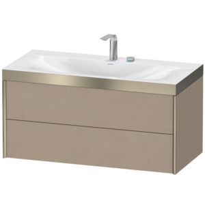 Duravit XViu vanity unit XV4616EB175P 100x48cm, 2 drawers, 2 tap holes, matt champagne, Rahmen P, linen