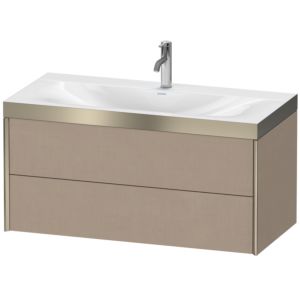 Duravit XViu vanity unit XV4616OB175P 100x48cm, 2 drawers, 2000 tap hole, matt champagne, Rahmen P, linen
