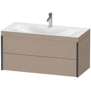 Duravit XViu vanity unit XV4616OB275C 100x48cm, 2 drawers, 2000 tap hole, matt black, Rahmen C, linen