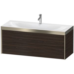 XViu Duravit vasque XV4617OB169P 120x48cm, 2 tiroirs, 2000 , champagne mat, Cadres P, noyer brossé