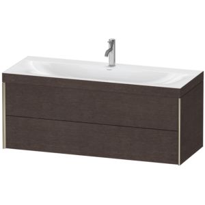 XViu Duravit vasque XV4617OB172C 120x48cm, 2 tiroirs, 2000 , champagne mat, Cadres C, chêne foncé brossé