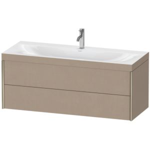 Duravit XViu vanity unit XV4617OB175C 120x48cm, 2 drawers, 2000 tap hole, matt champagne, Rahmen C, linen