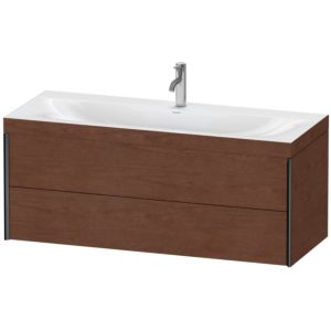 XViu Duravit vasque XV4617OB213C 120x48cm, 2 tiroirs, 2000 , noir mat, Cadres C, noyer américain