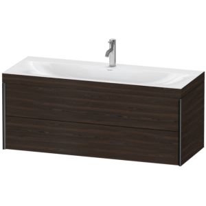 Duravit XViu vanity unit XV4617OB269C 120x48cm, 2 drawers, 2000 tap hole, matt black, Rahmen C, brushed walnut