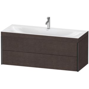 XViu Duravit vasque XV4617OB272C 120x48cm, 2 tiroirs, 2000 , noir mat, Cadres C, chêne foncé brossé