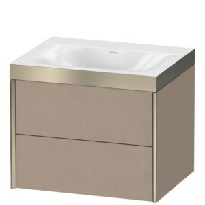 Duravit XViu vanity unit XV4614NB175P 60x48cm, 2 drawers, without tap hole, matt champagne, Rahmen P, linen