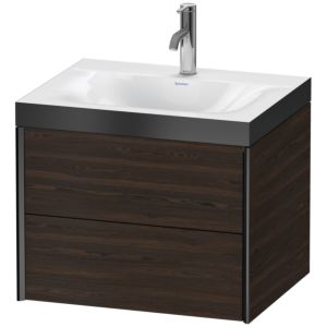 XViu Duravit vasque XV4614OB269P 60x48cm, 2 tiroirs, 2000 , noir mat, Cadres P, noyer brossé