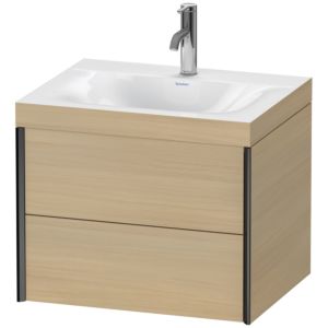 XViu Duravit vasque XV4614OB271C 60x48cm, 2 tiroirs, 2000 , noir mat, Cadres C, chêne méditerranéen