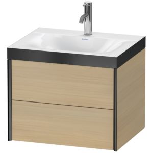 XViu Duravit vasque XV4614OB271P 60x48cm, 2 tiroirs, 2000 , noir mat, Cadres P, chêne méditerranéen