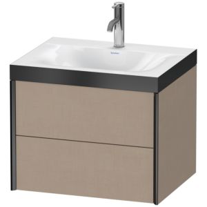 XViu Duravit vasque XV4614OB275P 60x48cm, 2 tiroirs, 2000 , noir mat, Cadres P, lin