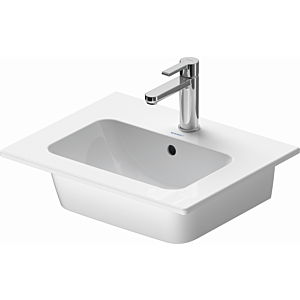 Duravit Me by Starck furniture washbasin 23365300601 53 x 43 cm, white WonderGliss, without tap hole, with overflow, tap hole bank