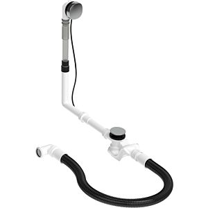 Duravit Kit d&#39;évacuation et de trop-plein 792204000001000 Câble Bowden longueur 65 cm, d= 5,2 cm, avec tuyau d&#39;évacuation flexible, chromé