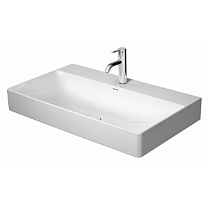 Duravit DuraSquare meuble vasque sablé 2353800079 80 x 47 cm, sans trop-plein, avec plage de robinetterie, sans trou pour robinetterie, blanc