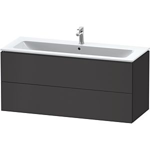Duravit L-Cube vanity unit LC624308080 122 x 48, 2000 cm, graphite super matt, 2 drawers, wall-hung