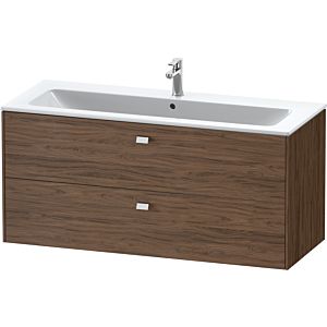 Duravit Brioso Waschtischunterbau BR410401021 1220x553 mm, Nussbaum Dunkel/Chrom, 2 Auszüge