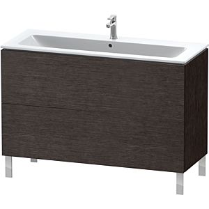 L-Cube Duravit vasque LC662807272 122 x 48, 2000 cm, chêne brossé foncé, 2 coulissants, debout