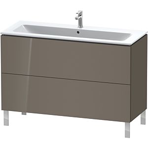 Duravit L-Cube Waschtisch-Unterschrank LC662808989 122 x 48,1 cm, flannel grey hochglanz, 2 Auszüge, stehend
