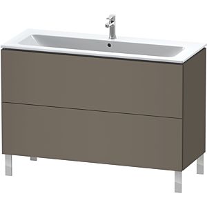 Duravit L-Cube vanity unit LC662809090 122 x 48, 2000 cm, flannel gray silk matt, 2 pull-outs, standing