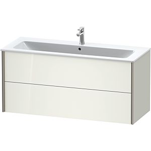 Duravit XViu Waschtisch-Unterschrank XV41280B122 121 x 56 x 48 cm, weiß hochglanz, 2 Schubkästen, wandhängend, champagner matt