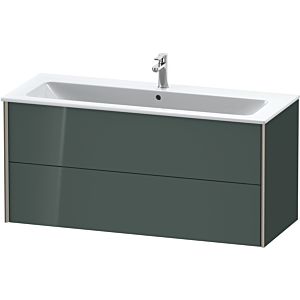 Duravit XViu Waschtisch-Unterschrank XV41280B138 121 x 56 x 48 cm, dolomiti grey hochglanz, 2 Schubkästen, wandhängend, champagner matt