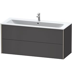 Duravit XViu vanity unit XV41280B149 121 x 56 x 48 cm, graphite matt, 2 drawers, wall-hung, champagne matt