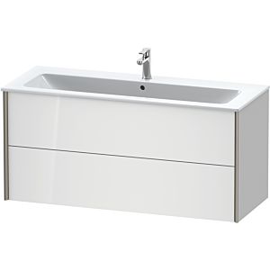 Duravit XViu Waschtisch-Unterschrank XV41280B185 121 x 56 x 48 cm, weiß hochglanz, 2 Schubkästen, wandhängend, champagner matt
