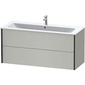 Duravit XViu vanity unit XV41280B207 121 x 56 x 48 cm, concrete gray matt, 2 drawers, wall-hung, black matt