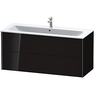Duravit XViu vanity unit XV41280B240 121 x 56 x 48 cm, black high gloss, 2 drawers, wall-hung, black matt