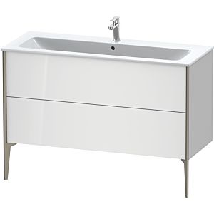 Duravit XViu Waschtisch-Unterschrank XV44840B185 121 x 59,4 x 48 cm, weiß hochglanz, 2 Auszüge, stehend, champagner matt