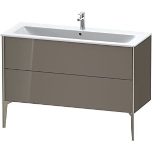 XViu Duravit vasque XV44840B189 121 x 59,4 x 48 cm, gris flanelle brillant, 2 coulissants, debout, champagne mat