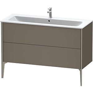 Duravit XViu vanity unit XV44840B190 121 x 59.4 x 48 cm, flannel gray silk matt, 2 pull-outs, standing, champagne matt