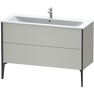 XViu Duravit vasque XV44840B207 121 x 59,4 x 48 cm, gris béton mat, 2 coulissants, debout, noir mat