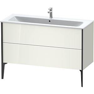 Duravit XViu Waschtisch-Unterschrank XV44840B222 121 x 59,4 x 48 cm, weiß hochglanz, 2 Auszüge, stehend, schwarz matt