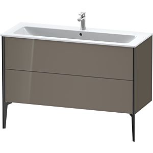 Duravit XViu vanity unit XV44840B289 121 x 59.4 x 48 cm, flannel gray high gloss, 2 pull-outs, standing, matt black