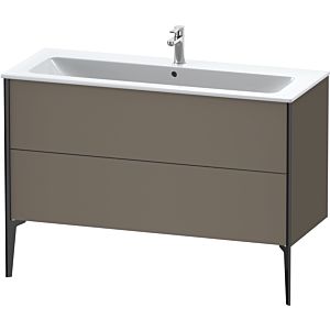 Duravit XViu vanity unit XV44840B290 121 x 59.4 x 48 cm, flannel gray silk matt, 2 pull-outs, standing, black matt