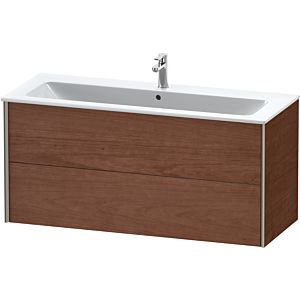 Duravit XViu Waschtisch-Unterschrank XV41280B113 121 x 56 x 48 cm, amerikanischer nussbaum, 2 Schubkästen, wandhängend, champagner matt