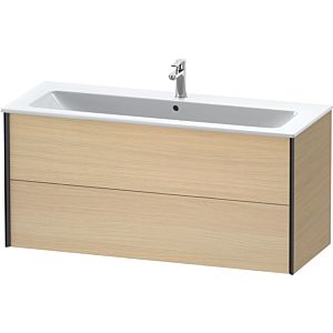 XViu Duravit vasque XV41280B271 121 x 56 x 48 cm, chêne méditerranéen, 2 tiroirs, suspendu, noir mat