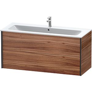 Duravit XViu Waschtisch-Unterschrank XV41280B279 121 x 56 x 48 cm, nussbaum natur, 2 Schubkästen, wandhängend, schwarz matt