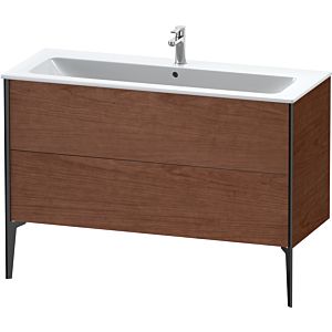 XViu Duravit vasque XV44840B213 121 x 59,4 x 48 cm, noyer américain, 2 coulissants, debout, noir mat