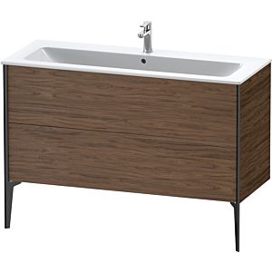 XViu Duravit vasque XV44840B221 121 x 59,4 x 48 cm, noyer foncé, 2 coulissants, debout, noir mat