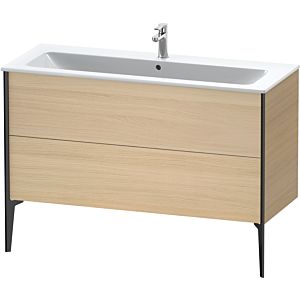 XViu Duravit vasque XV44840B271 121 x 59,4 x 48 cm, chêne méditerranéen, 2 coulissants, debout, noir mat