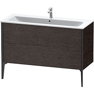 Duravit XViu Waschtisch-Unterschrank XV44840B272 121 x 59,4 x 48 cm, eiche dunkel gebürstet, 2 Auszüge, stehend, schwarz matt